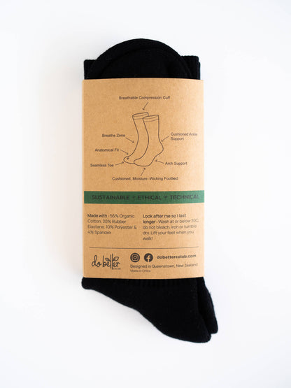 Luxe Crew Sock - Stealth Black